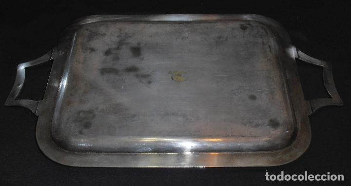 Antig&uuml;edades: BANDEJA ANTIGUA DE ALPACA PLATEADA, - Foto 5