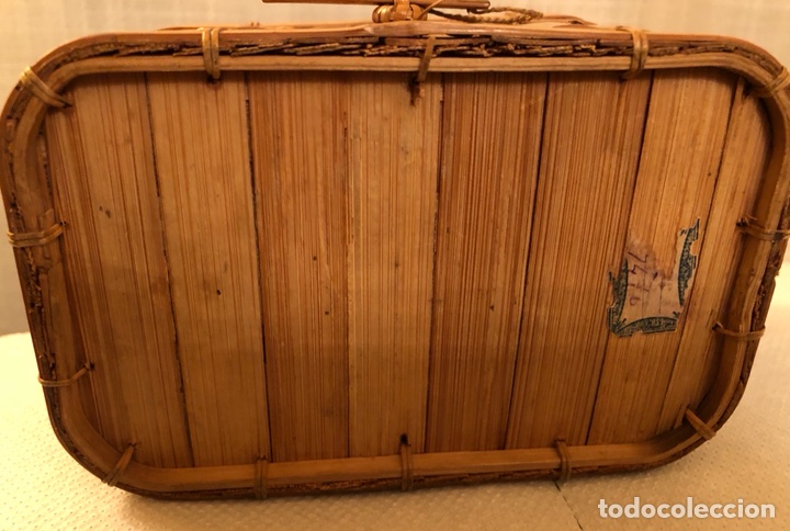 Antig&uuml;edades: Magn&iacute;fica caja antigua, en ca&ntilde;a - Foto 4