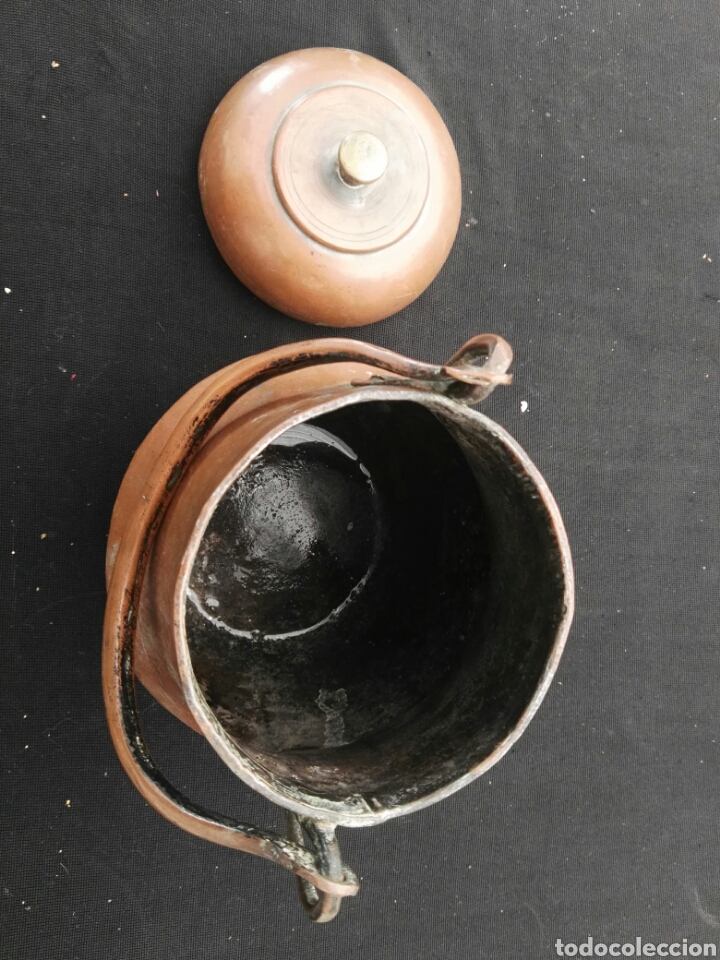 Antig&uuml;edades: Antigua olla con tapa y asa - Foto 3