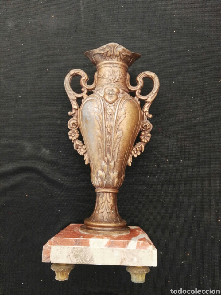 Antig&uuml;edades: Antiguo jarron con querubin s XIX - Foto 6