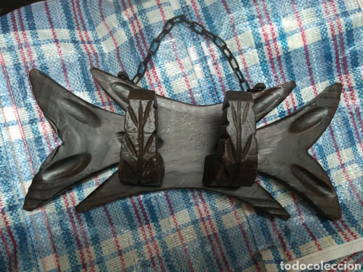 Antig&uuml;edades: PERCHA PERCHERO DE PARED ANTIGUO RUSTICO DE MADERA