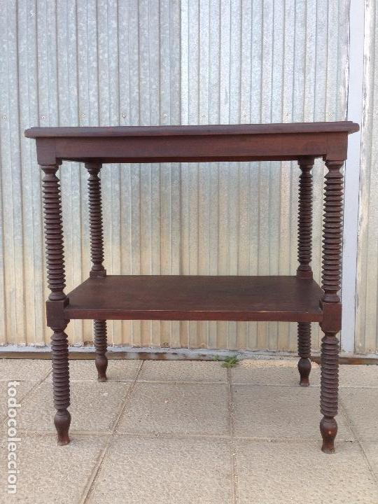Antig&uuml;edades: Mesa antigua madera torneada - Foto 3