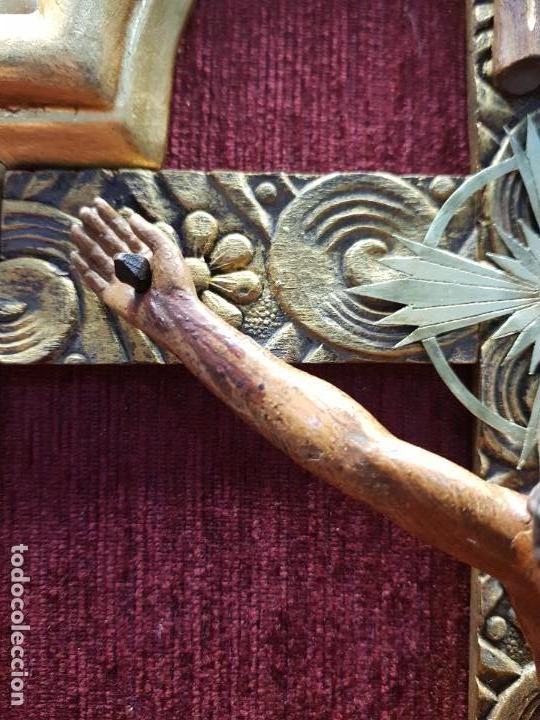 Antig&uuml;edades: RETABLO CORNUCOPIA CON CRUCIFICADO EN TALLA DE MADERA - Foto 8