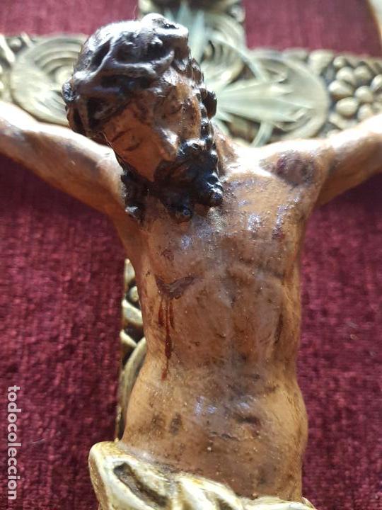 Antig&uuml;edades: RETABLO CORNUCOPIA CON CRUCIFICADO EN TALLA DE MADERA - Foto 12
