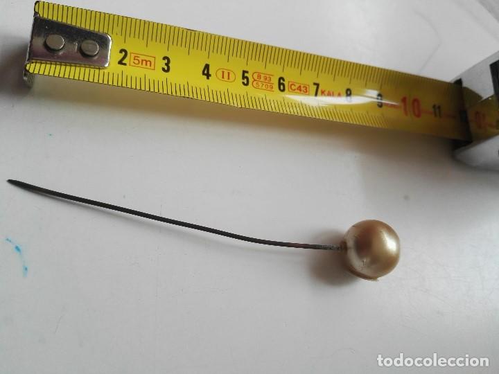 Antig&uuml;edades: Aguja corbata antigua con perla en la punta - Foto 4