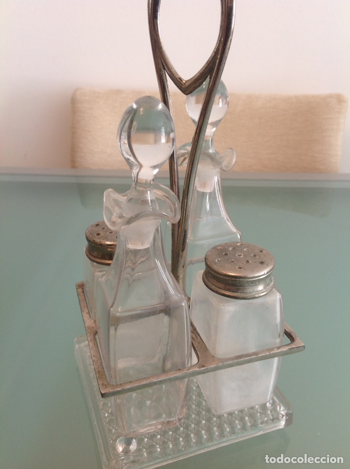 Antig&uuml;edades: Antiguo juego de aceitera vinagrera - Foto 2