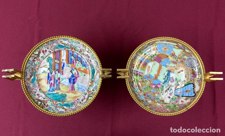 Antig&uuml;edades: 2 Platos Canton montados en bronce ormolu. - Foto 1