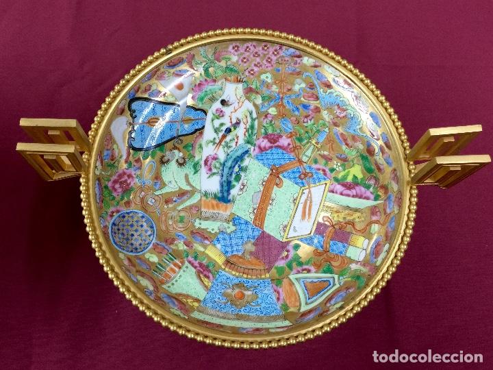 Antig&uuml;edades: 2 Platos Canton montados en bronce ormolu. - Foto 2