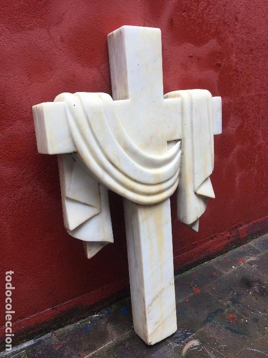Antig&uuml;edades: CRUZ DE MARMOL CARRARA, 70cm - Foto 6