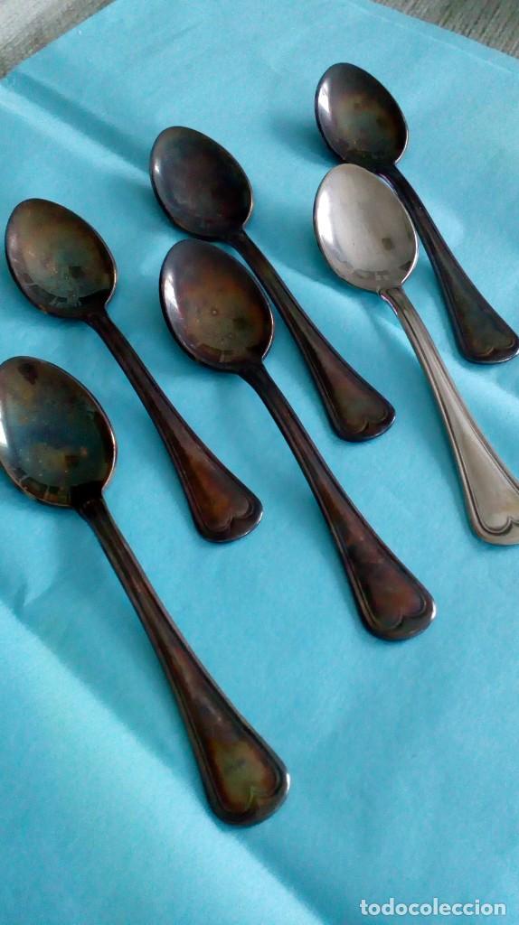Antig&uuml;edades: Juego de 6 cucharitas de caf&eacute; Silver Plated - Foto 1