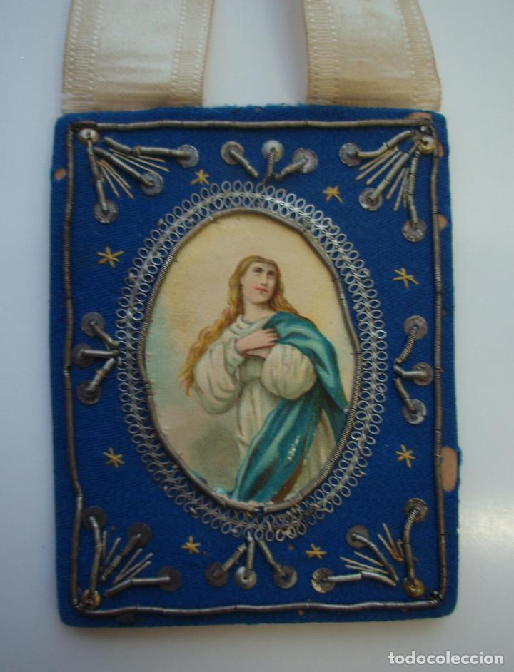 Antig&uuml;edades: ESCAPULARIO. INMACULADA. - Foto 3