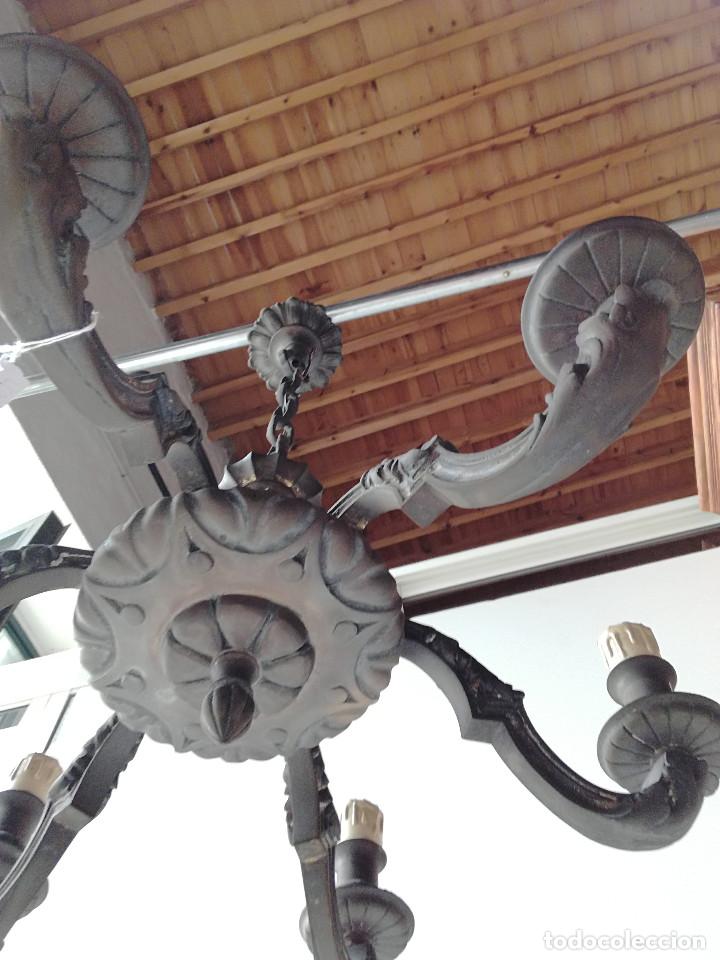 Antig&uuml;edades: LAMPARA DE BRONCE MACIZA PARA SEIS LUCES - Foto 3