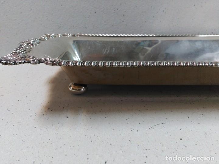 Antig&uuml;edades: BANDEJA RECTANGULAR DE METAL PLATEADO. - Foto 3