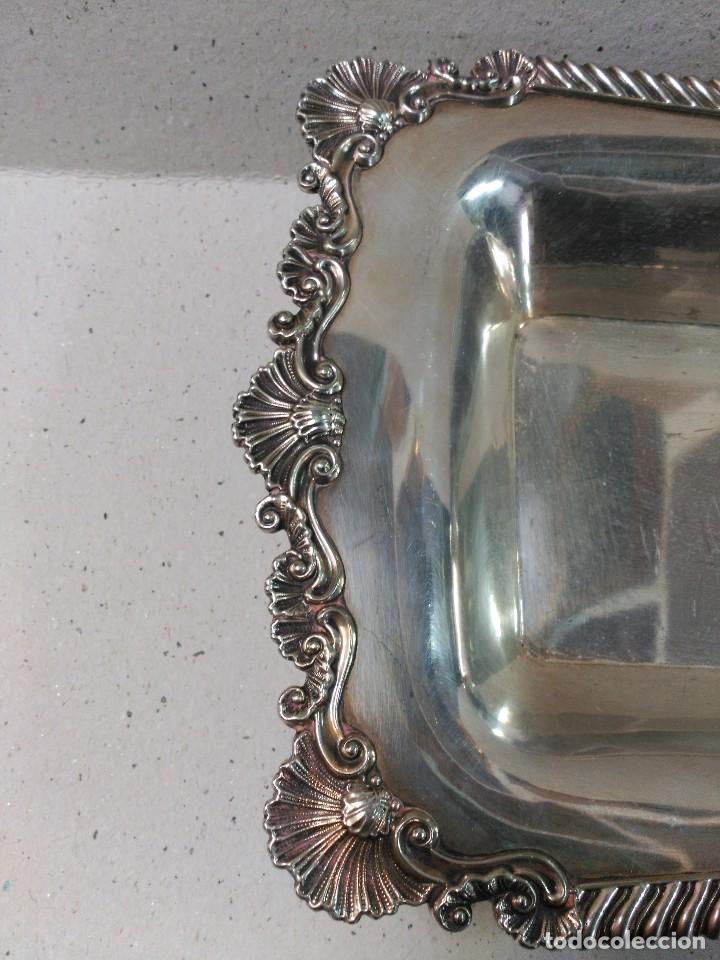 Antig&uuml;edades: BANDEJA RECTANGULAR DE METAL PLATEADO. - Foto 5