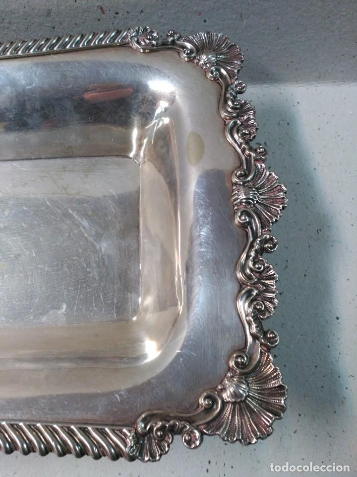 Antig&uuml;edades: BANDEJA RECTANGULAR DE METAL PLATEADO. - Foto 6