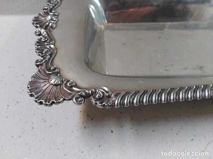 Antig&uuml;edades: BANDEJA RECTANGULAR DE METAL PLATEADO. - Foto 7