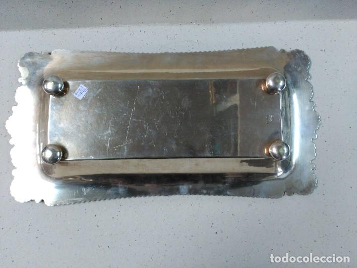 Antig&uuml;edades: BANDEJA RECTANGULAR DE METAL PLATEADO. - Foto 8
