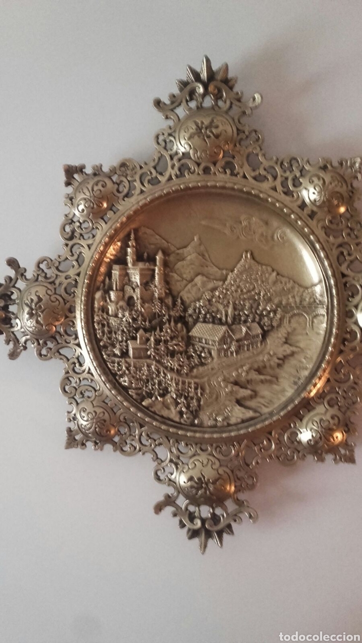 Antig&uuml;edades: Cuadro en relieve de bronce. - Foto 5