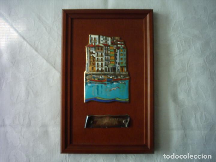 Antig&uuml;edades: MARINA. ESMALTE ENMARCADO. MEDIDAS CON MARCO: 22 X 14 Cm.