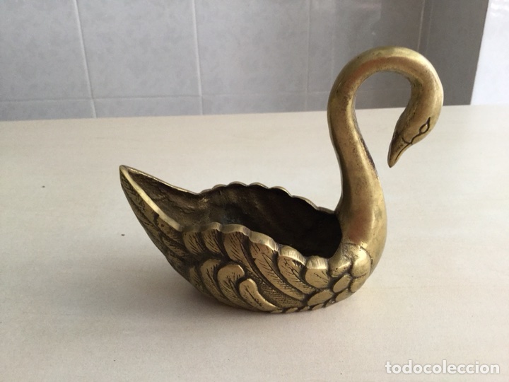 Antig&uuml;edades: Cenicero de bronce en forma de cisne - Foto 2