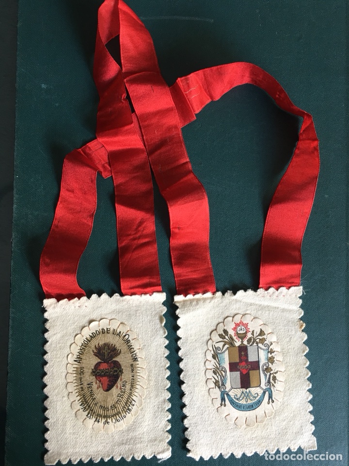 Antig&uuml;edades: ESCAPULARIO ANTIGUO - APOSTOLADO DE LA ORACI&Oacute;N - Foto 1