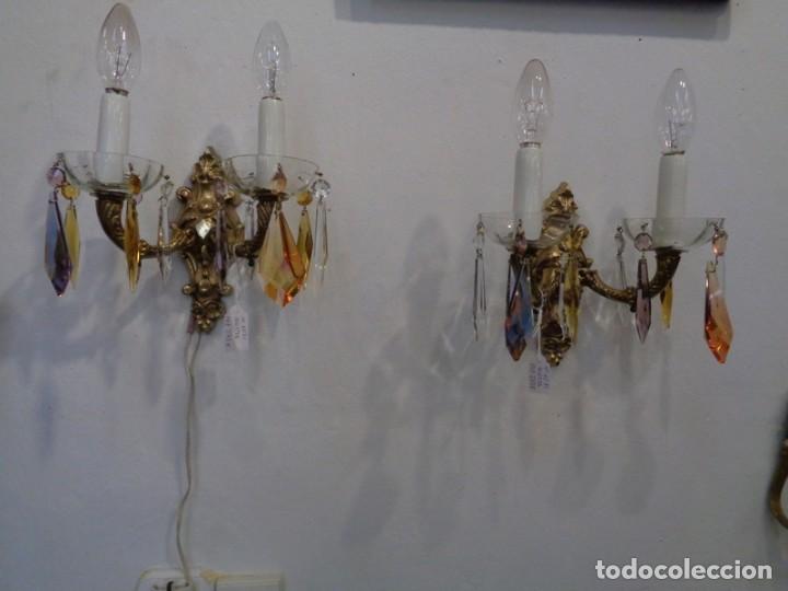 Antig&uuml;edades: APLIQUES DE PARED EN BRONCE ISABELINOS - Foto 1