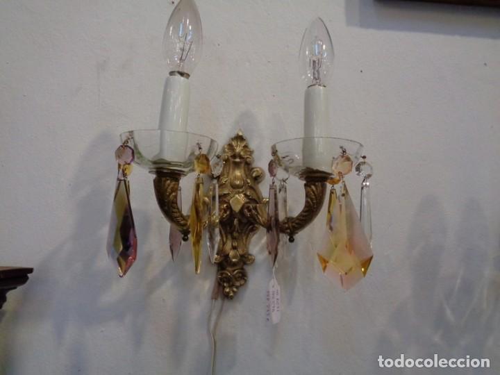 Antig&uuml;edades: APLIQUES DE PARED EN BRONCE ISABELINOS - Foto 3