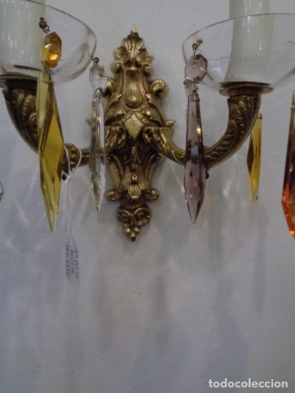 Antig&uuml;edades: APLIQUES DE PARED EN BRONCE ISABELINOS - Foto 4