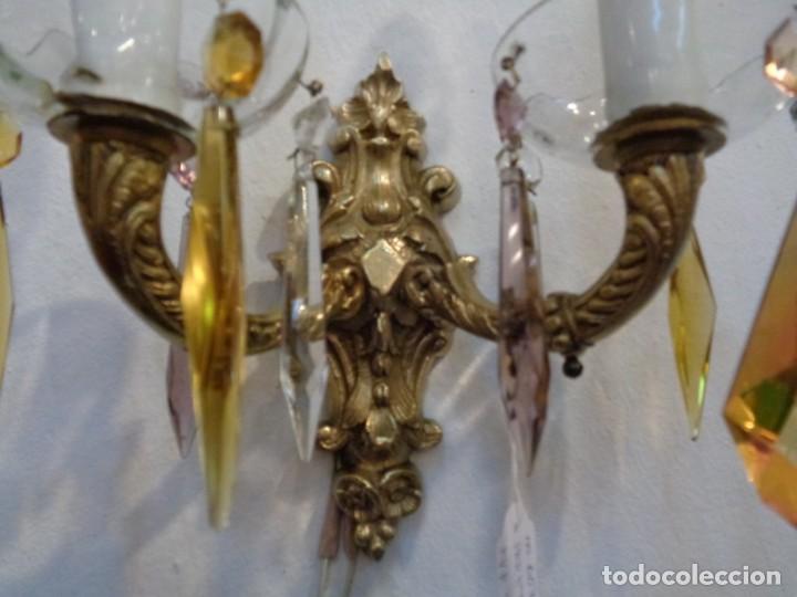 Antig&uuml;edades: APLIQUES DE PARED EN BRONCE ISABELINOS - Foto 5
