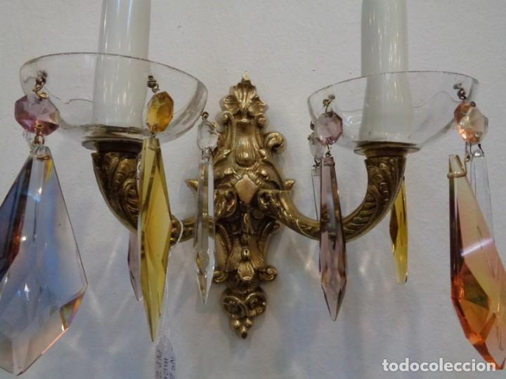 Antig&uuml;edades: APLIQUES DE PARED EN BRONCE ISABELINOS - Foto 6