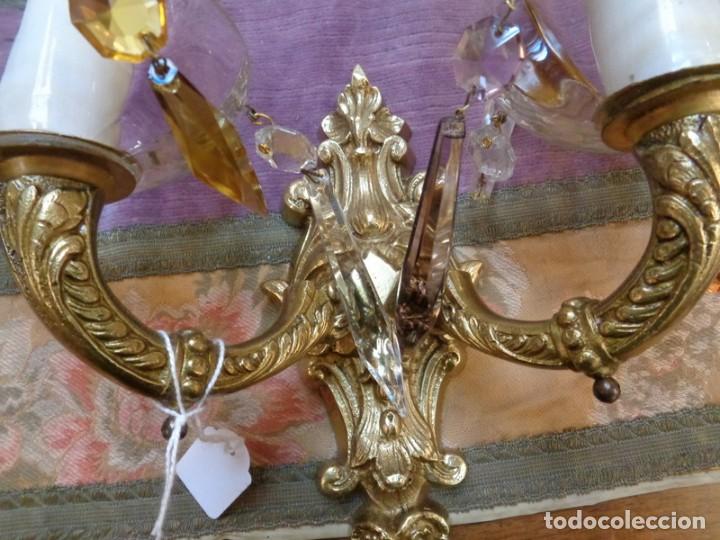 Antig&uuml;edades: APLIQUES DE PARED EN BRONCE ISABELINOS - Foto 7