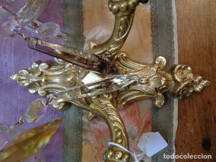 Antig&uuml;edades: APLIQUES DE PARED EN BRONCE ISABELINOS - Foto 8
