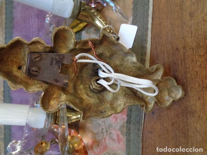 Antig&uuml;edades: APLIQUES DE PARED EN BRONCE ISABELINOS - Foto 9