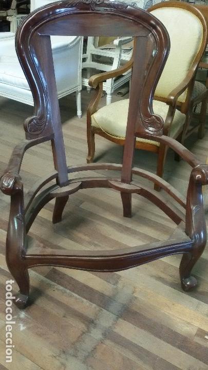 Antig&uuml;edades: Sill&oacute;n Victoriano en caoba - Foto 9