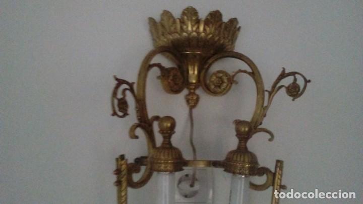 Antig&uuml;edades: Aplique de bronce 2 fluorescentes - Foto 2