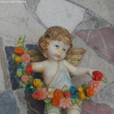 Antigüedades: ANGEL DE PASTA MADE IN ITALY CON CORONA DE FLORES, FONTANINI SIMONETTI ITALIA