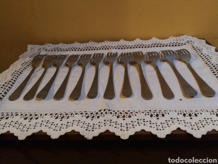 Antig&uuml;edades: TENEDORES DE ALPACA - Foto 2