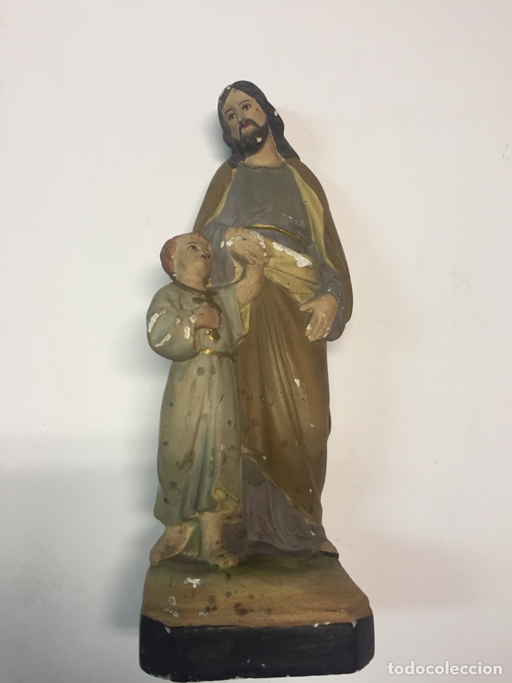 Antig&uuml;edades: San Jos&eacute; y el ni&ntilde;o escayola - Foto 1