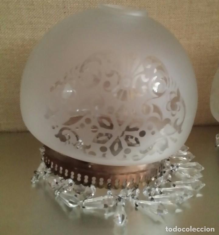 Antig&uuml;edades: TULIPAS DE CRISTAL ESMERILADAS - Foto 2