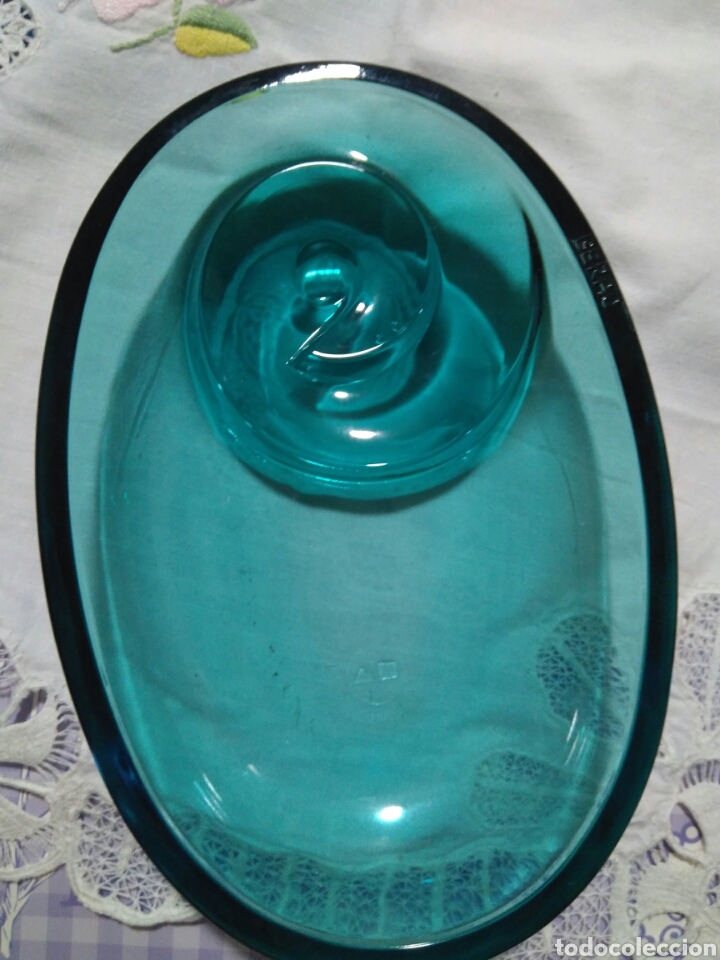 Antig&uuml;edades: Cuenco de cristal firmado - Foto 2
