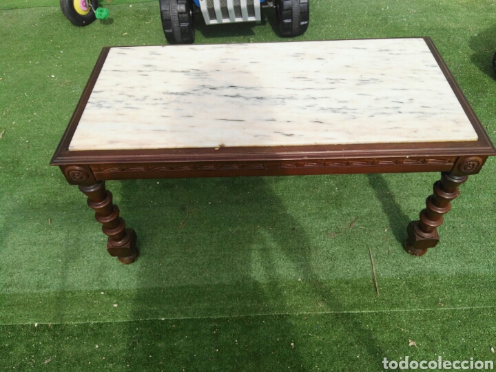 secundario Lesionarse Cubeta antigua mesa madera torneada y marmol - Comprar Mesas Antiguas en  todocoleccion - 116431306