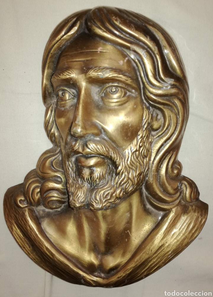 Antig&uuml;edades: Bonito Busto de Cristo Bronce. - Foto 1