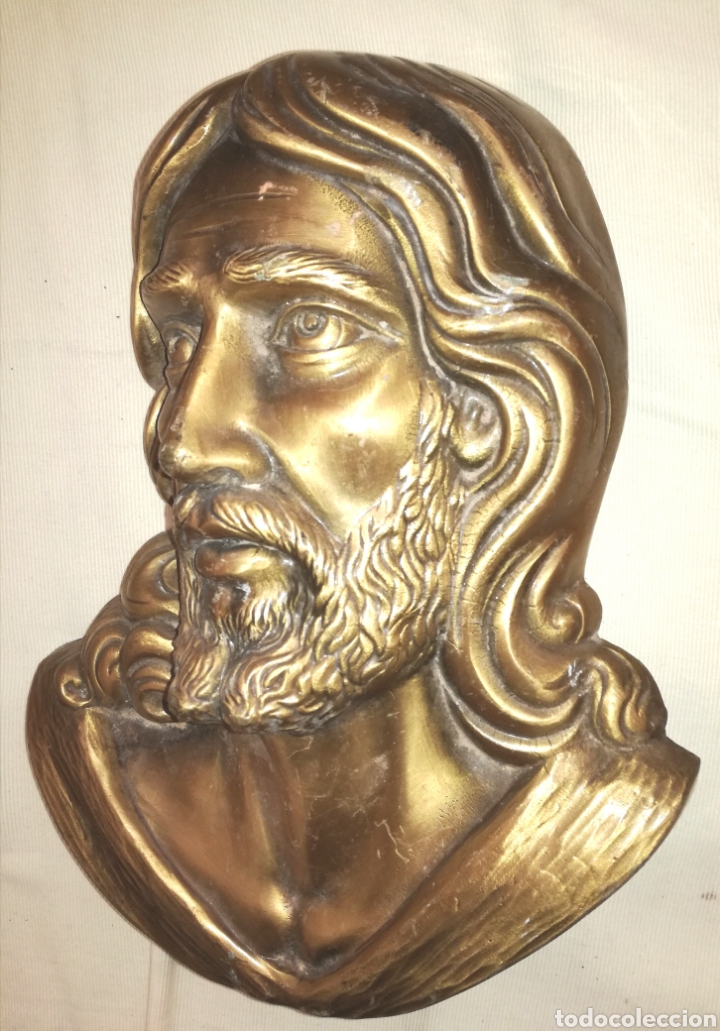 Antig&uuml;edades: Bonito Busto de Cristo Bronce. - Foto 2