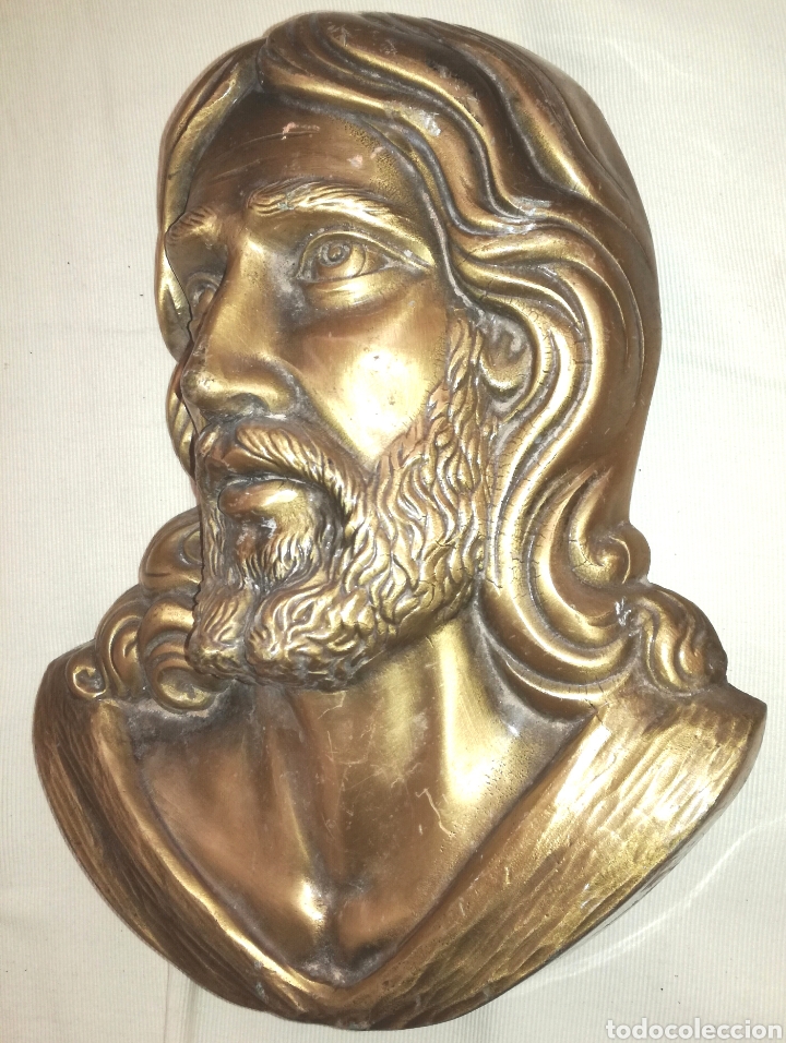 Antig&uuml;edades: Bonito Busto de Cristo Bronce. - Foto 3