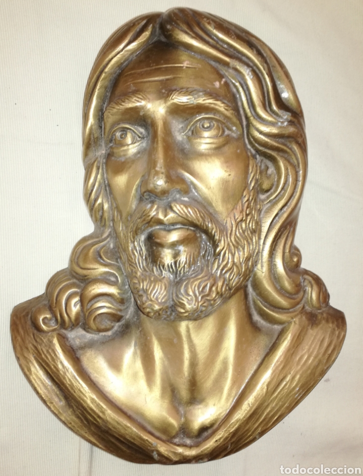 Antig&uuml;edades: Bonito Busto de Cristo Bronce. - Foto 5