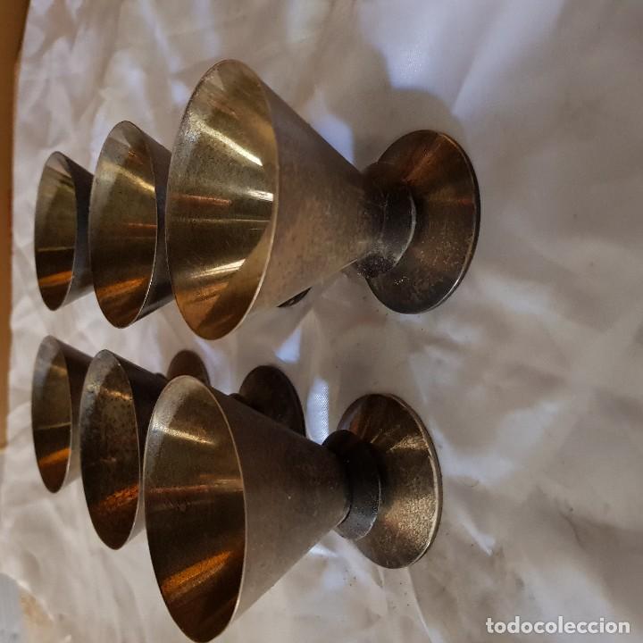 Antig&uuml;edades: JUEGO 6 COPAS METAL - Foto 3