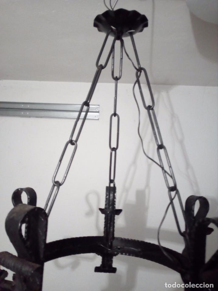 Antig&uuml;edades: L&Aacute;MPARA RUSTICA DE HIERRO ( FORJA ). - Foto 5