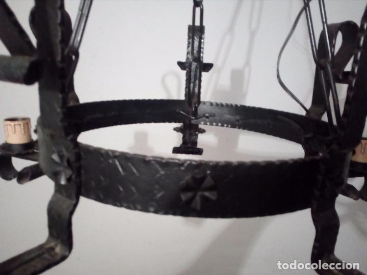Antig&uuml;edades: L&Aacute;MPARA RUSTICA DE HIERRO ( FORJA ). - Foto 8