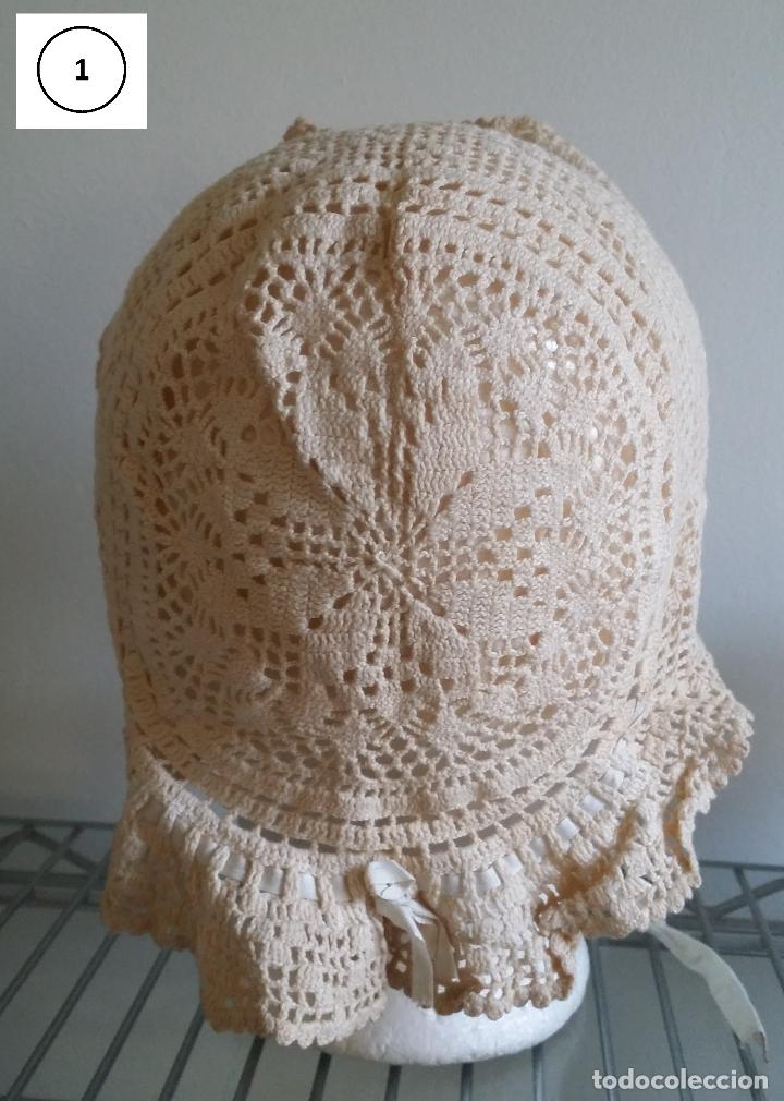 Antig&uuml;edades: Dos antiguos gorros en ganchillo - ni&ntilde;a - Foto 6
