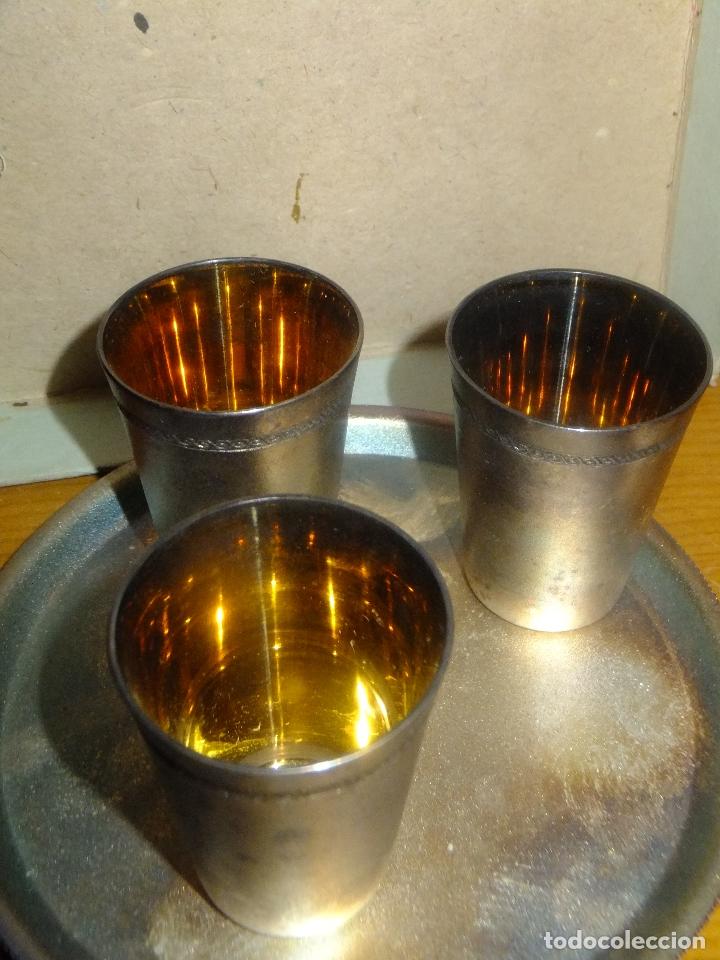 Antiguidades: juego3 basos rusos y bandeja en su caja original